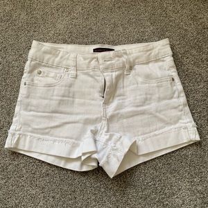 White jean shorts
